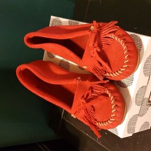 Minnetonka Red Mocassins